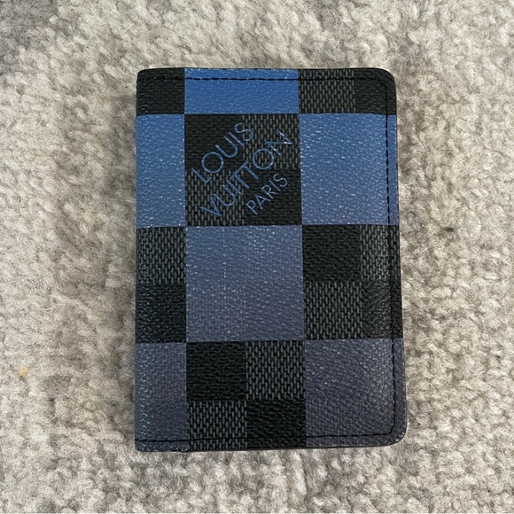 Louis Vuitton Pocket Organizer Damier Graphite Gray/Blue in Coated